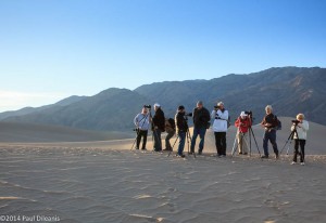 Members of the Villages Camera Club at Mesquite Flat Dunes. Death Valley NP