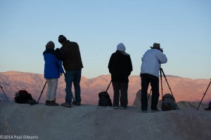 Members of the Villages Camera Club wait for the sunrise. Zabriskie Point. Death Valley NP